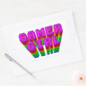 Gamer Girl-tekst Rechthoekige Sticker (Envelop)