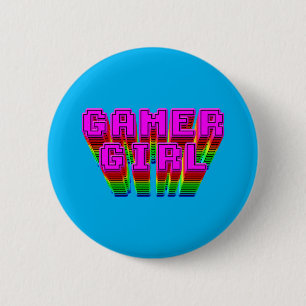 Gamer Girl-tekst Ronde Button 5,7 Cm