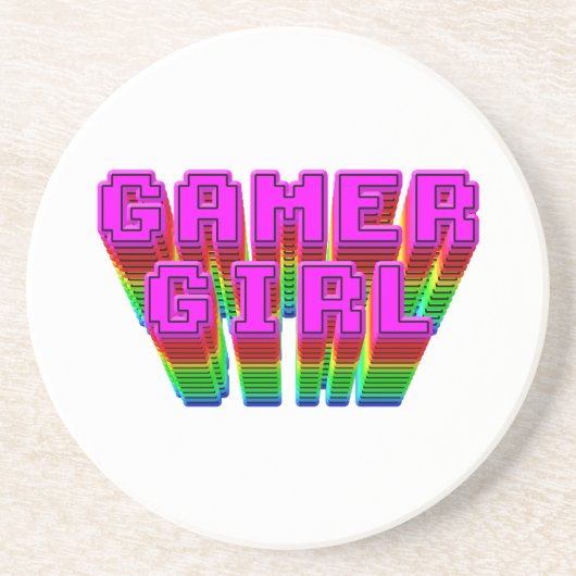 Gamer Girl-tekst Zandsteen Onderzetter (Voorkant)