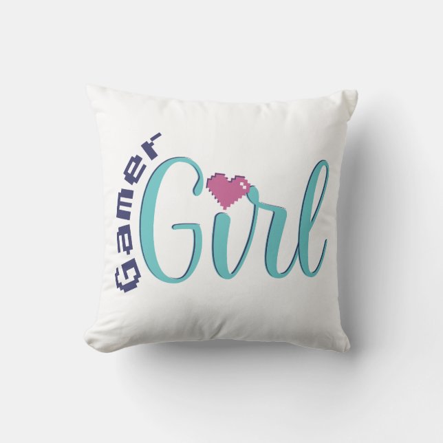 Gamer Girl Throw Pillow - Perfect Gaming Gift Kussen (Voorkant)
