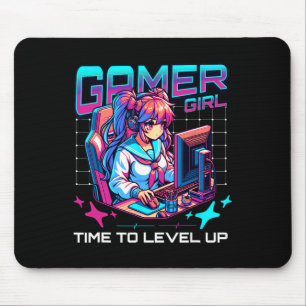 Gamer Girl Tijd om het niveau van videogame Girl G Muismat