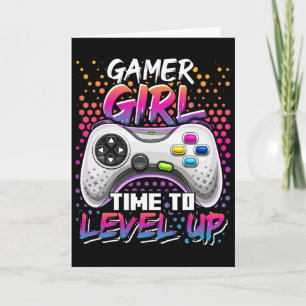 Gamer Girl Time to Level Up Video Game Birthday Gi Kaart