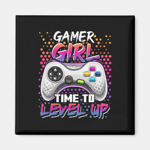 Gamer Girl Time to Level Up Video Game Birthday Gi Magneet