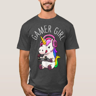 Gamer Girl Unicorn Gaming Cute Video Game Gift Wom T-shirt