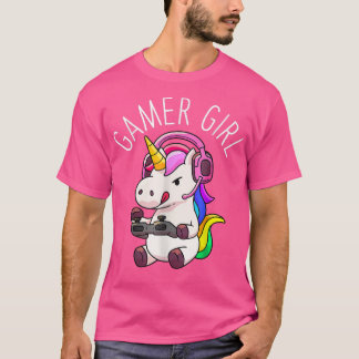 Gamer Girl Unicorn Gaming Cute Video Game Gift Wom T-shirt