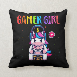 Gamer Girl Unicorn Gaming Cute Video Game Kussen