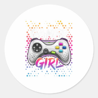 Gamer Girl Video Game Controller Gaming Ronde Sticker