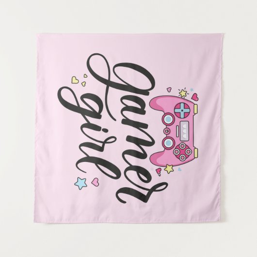 Gamer Girl Wandkleed (Voorkant (horizontaal))