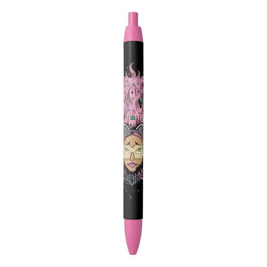 Gamer Girl Zwarte Inkt Pen (Voorkant Verticaal)