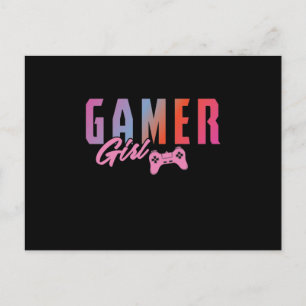 Gamer Girls Controller and Spiele Briefkaart