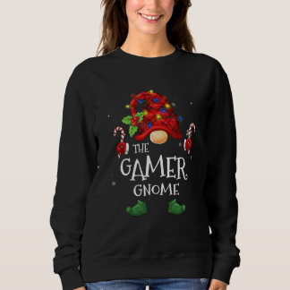Gamer Gnome Buffalo Plaid Christmas Tree Light Trui