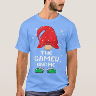 Gamer Gnome Buffalo Plaid Matching Familie Kerstmi T-shirt