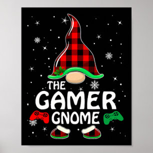 Gamer Gnome Buffalo Pset Matching Family Christma Poster