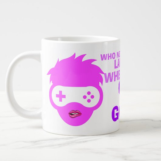 Gamer Goddess Funny Humor Meme Grote Koffiekop (Links)