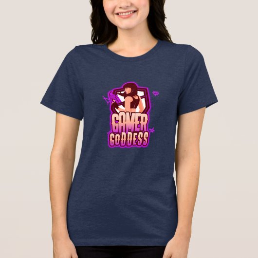 Gamer Goddess Vrouwen Gamers Tri-Blend Shirt (Voorkant)