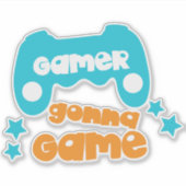Gamer Gonna Game, Video Game, Joystick, Joypad Sticker (Voorkant)