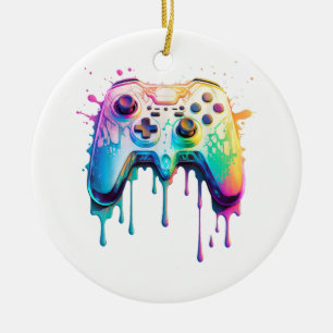 Gamer Grafische Videogame - Kleurrijke Videogame L Keramisch Ornament