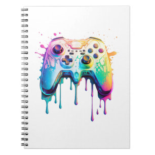 Gamer Grafische Videogame - Kleurrijke Videogame L Notitieboek