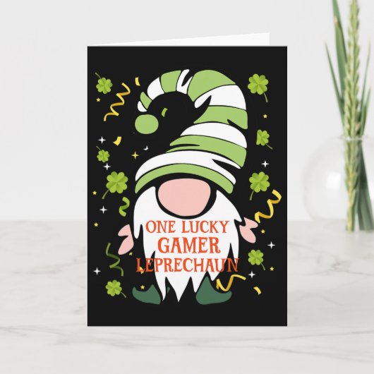 Gamer Grappige St. Patrick's Day Geluks-kabouter F Kaart (Voorkant)