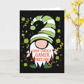 Gamer Grappige St. Patrick's Day Geluks-kabouter F Kaart (Gele Bloem)