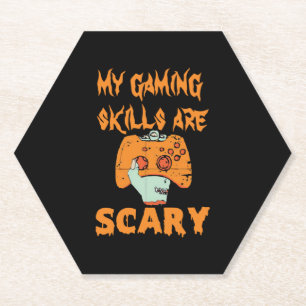 Gamer Halloween Gaming Skills zijn eng grappig Kartonnen Onderzetters