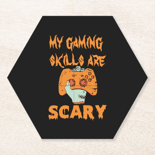 Gamer Halloween Gaming Skills zijn eng grappig Kartonnen Onderzetters (Voorkant)