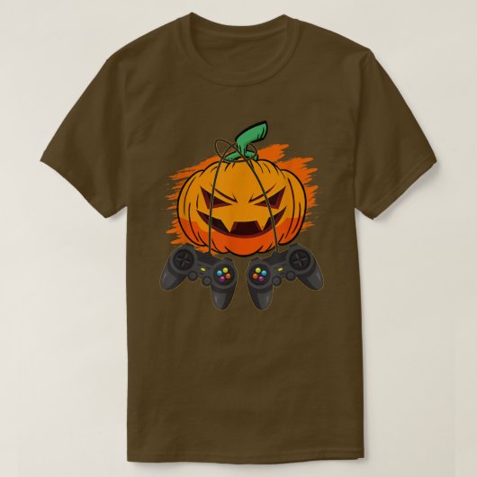 Gamer Halloween Jack O Lantern Man Kind Funny Scar T-shirt (Design voorkant)