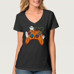 Gamer Halloween Jackolantern Scary Gaming Boys Kin T-shirt