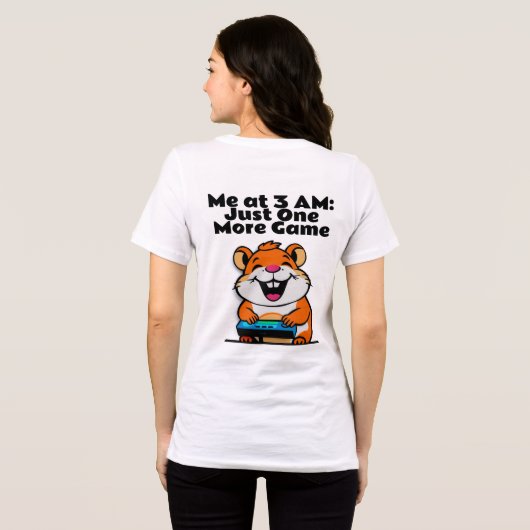 gamer hamster Tri-Blend shirt (Achterkant volledig)