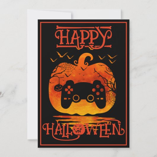 GAMER HAPPY HALLOWEEN GAMING KOSTUUMEVENEMENT KAART (Voorkant)