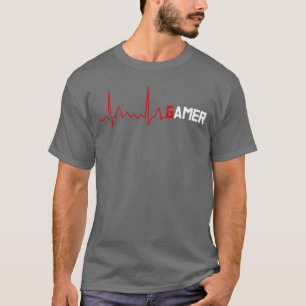 Gamer Hartslag ECK Pols Gaming Geek grappig T-shirt