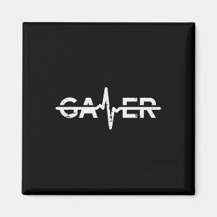 Gamer Hartslag Grappige Video Gaming Mannen Jongen Magneet