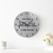 Gamer hartslag Monogram Silver Grote Klok (Huis)