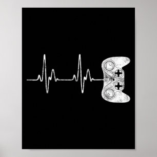 Gamer Hartslag Videogame Liefhebber Poster