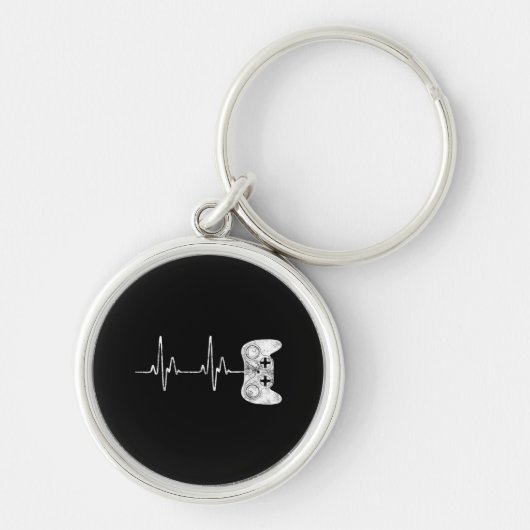 Gamer Hartslag Videogame Liefhebber Sleutelhanger (Voorkant)