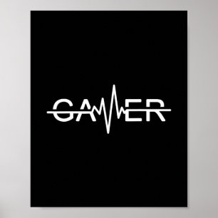 Gamer Hartslag Videogames Grafisch  Poster