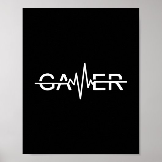 Gamer Hartslag Videogames Grafisch  Poster (Voorkant)
