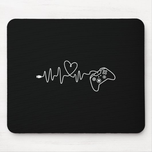 Gamer Heartbeat - Console Gaming Game Lover PC Vid Muismat (Voorkant)