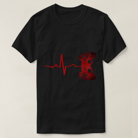 Gamer Heartbeat Controller Design T-shirt (Design voorkant)
