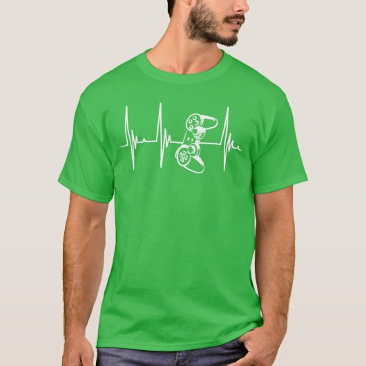 Gamer Heartbeat Controller Voor Nerd Multiplayer G T-shirt (Voorkant)