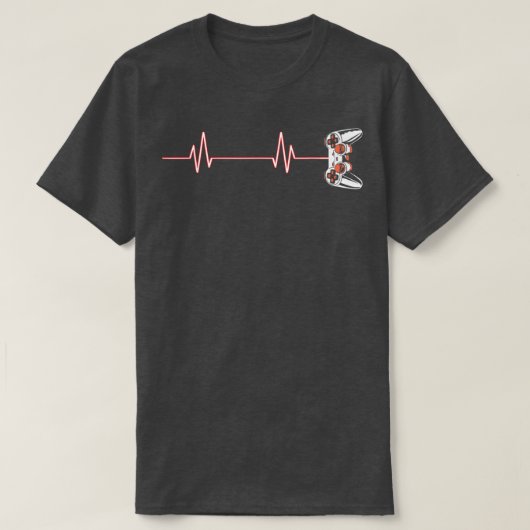 Gamer Heartbeat Cool Video Game Controller for Ner T-shirt (Design voorkant)
