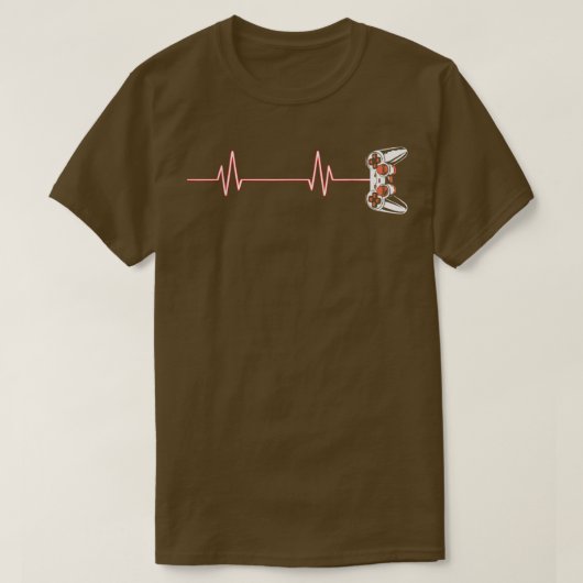 Gamer Heartbeat Cool Video Game Controller voor Ne T-shirt (Design voorkant)