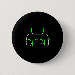 Gamer Heartbeat Pulse Videogame Liefhebber Funny C Ronde Button 5,7 Cm