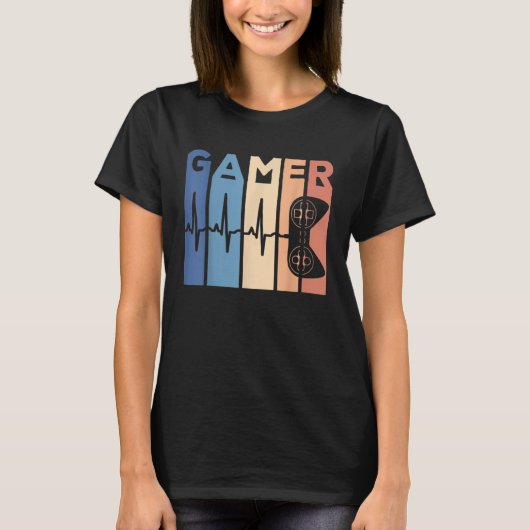 Gamer Heartbeat  Video Game  3 T-shirt (Voorkant)