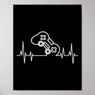 Gamer Heartbeat Video Games Boys Teens Boys Kids  Poster