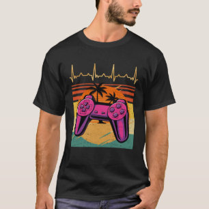 Gamer Heartbeat Videogame Retro T-shirt
