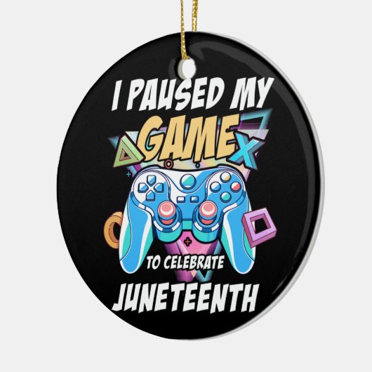 Gamer heeft mijn videogame gepauzeerd om de Junete Keramisch Ornament (Links)