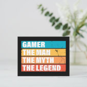 Gamer. Het Man. De mythe. De Legende. Briefkaart (Staand voorkant)