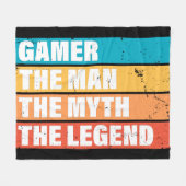 Gamer. Het Man. De mythe. De Legende. Fleece Deken (Voorkant (Horizontaal))
