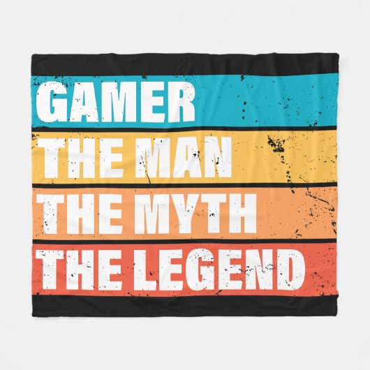 Gamer. Het Man. De mythe. De Legende. Fleece Deken (Voorkant (Horizontaal))